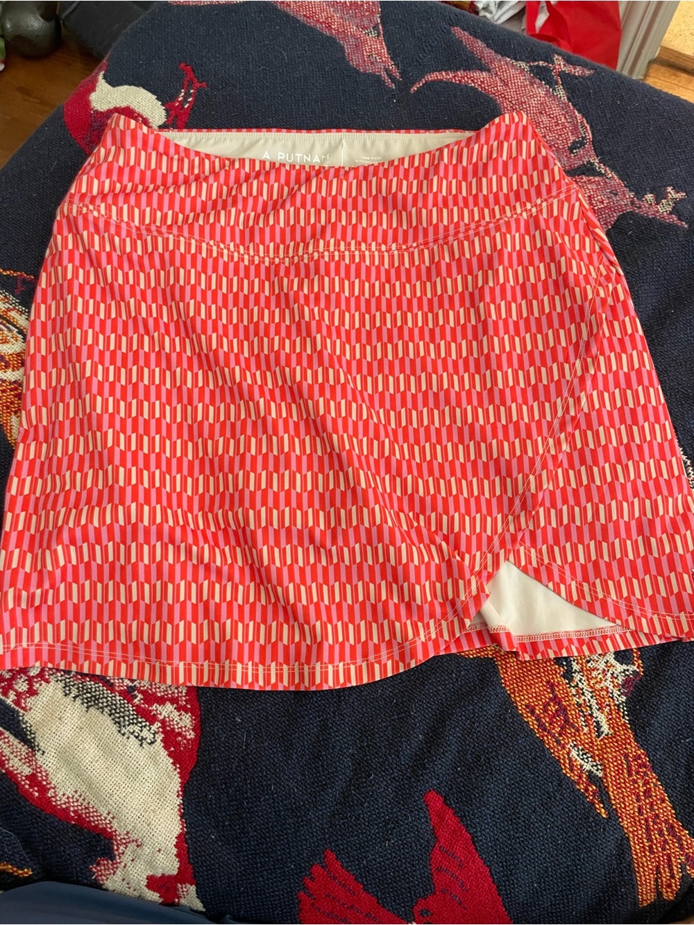 A. Putnam Pink and yellow Geometric Print Womens Golf Skirt with skirt